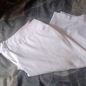 White cropped dress pants